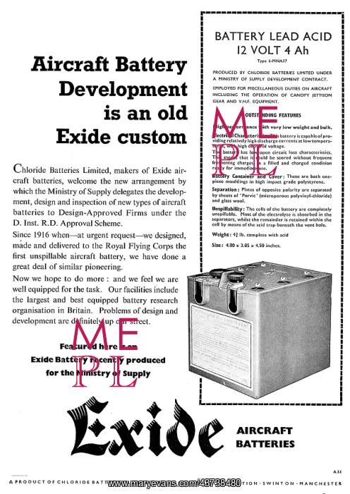: Exide Aircraft Batteries : Exide Aircraft Batteries