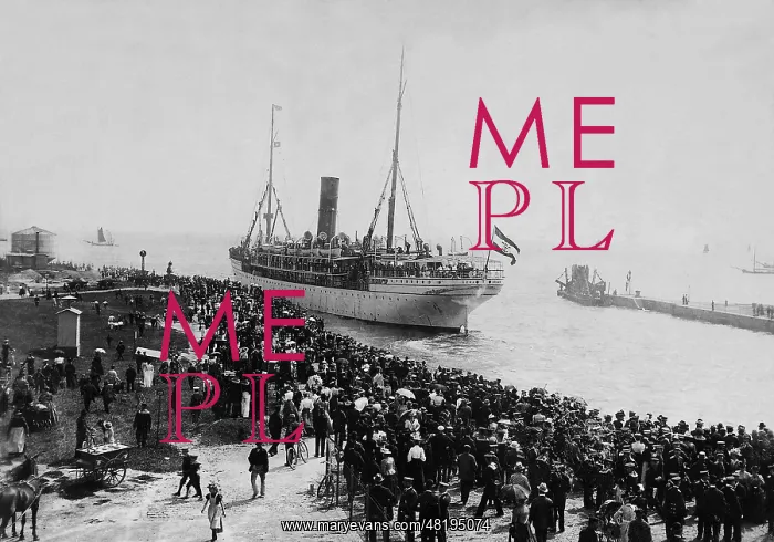 : Exit of the hospital ship Gera, 1900 : Exit of the hospital ship Gera, 1900