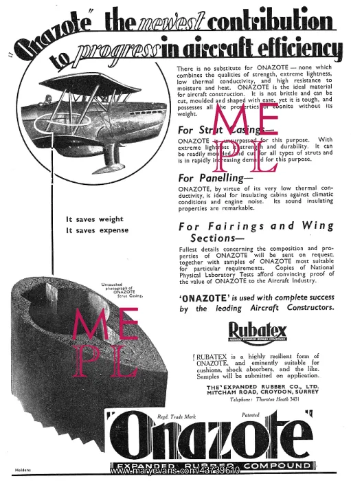 : Expanded Rubber Co - Onazote Expanded Rubber Compund : Expanded Rubber Co - Onazote Expanded Rubber Compund