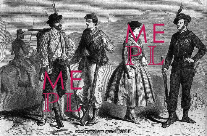 : Expedition of the Thousand, 1860, types of volunteers : Expedition of the Thousand, 1860, types of volunteers
