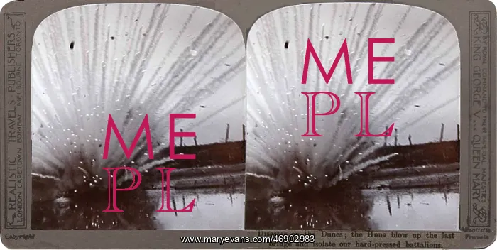 : Explosion of a bridge on Western Front, WW1 : Explosion of a bridge on Western Front, WW1