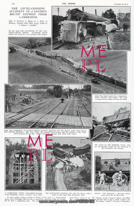 : Express passenger train collision with motor lorry 1928 : Express passenger train collision with motor lorry 1928