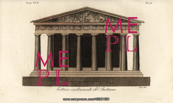 : Extenal elevation of the Parthenon : Extenal elevation of the Parthenon