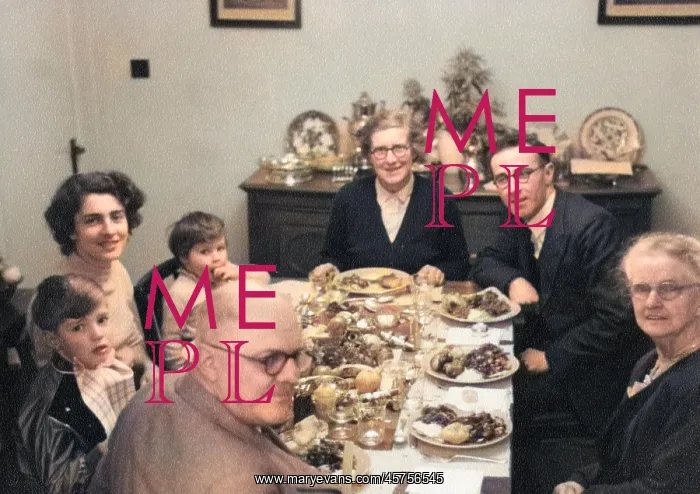 : Extended family eating Christmas Dinner : Extended family eating Christmas Dinner