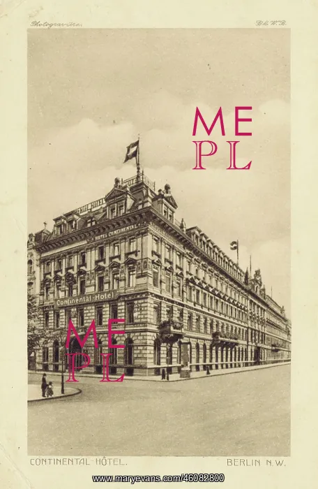 : The exterior faade of the Continental Hotel, Berlin, 1920s : The exterior faade of the Continental Hotel, Berlin, 1920s