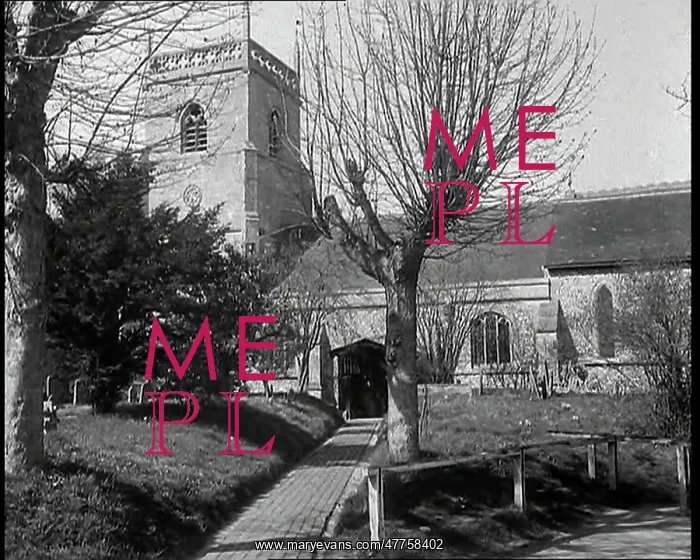 : The Exterior of a Parish Church With Trees : The Exterior of a Parish Church With Trees