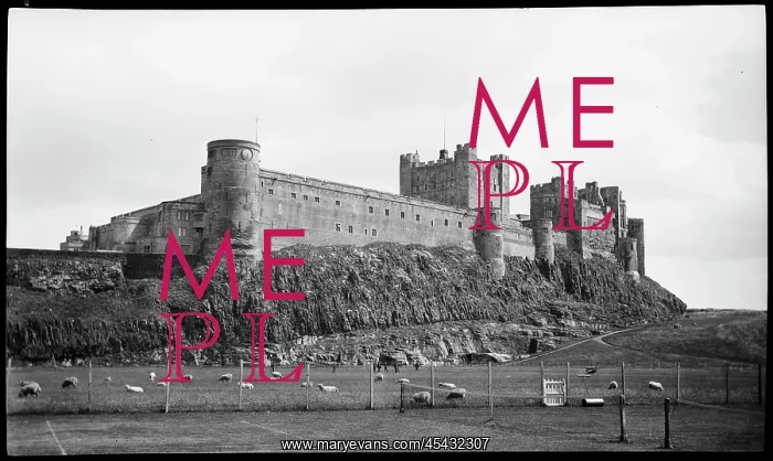 : Exterior view of Bamburgh Castle : Exterior view of Bamburgh Castle