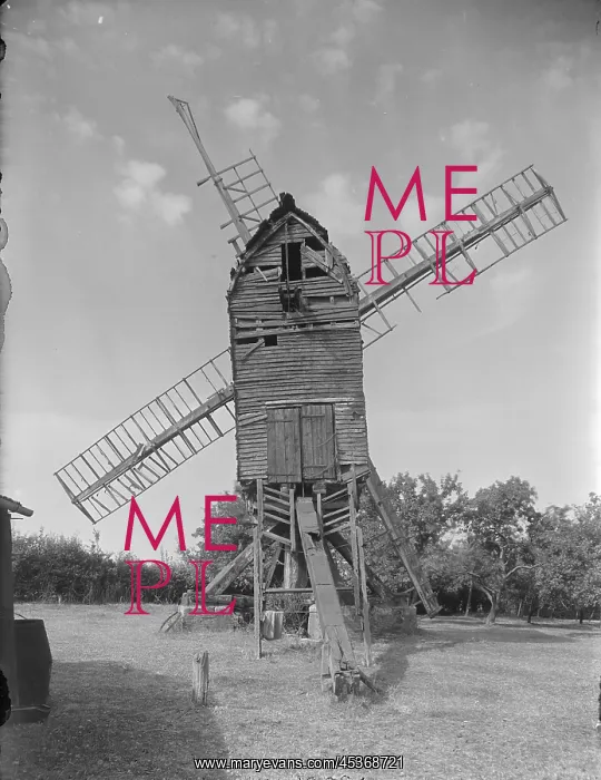 : Exterior view of Bozeat Windmill The post mill : Exterior view of Bozeat Windmill The post mill
