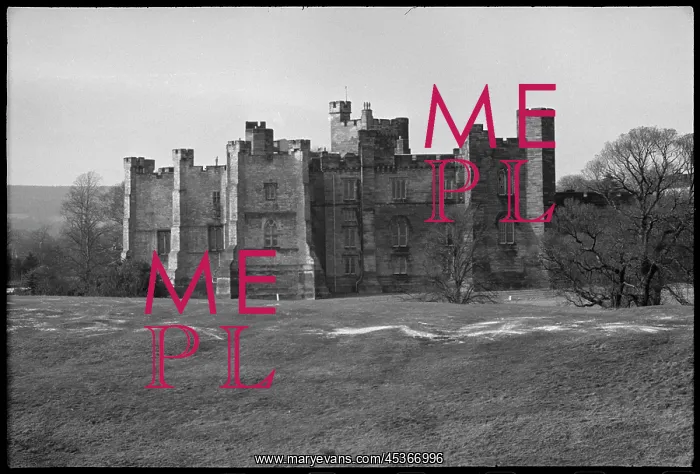 : An exterior view of Brancepeth Castle, showing : An exterior view of Brancepeth Castle, showing