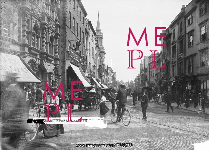 : Exterior view looking down the busy street from : Exterior view looking down the busy street from