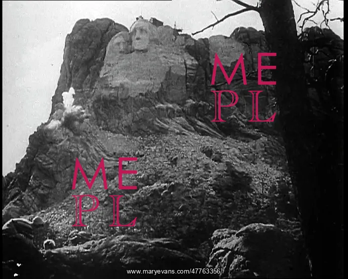 : External Shot of Mount Rushmore Under Construction : External Shot of Mount Rushmore Under Construction
