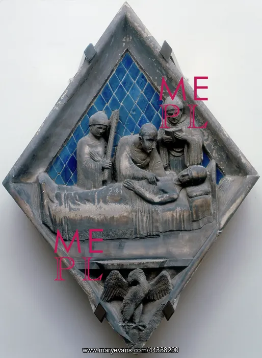 : Extreme Unction, tile by Alberto Arnoldi, Florence : Extreme Unction, tile by Alberto Arnoldi, Florence