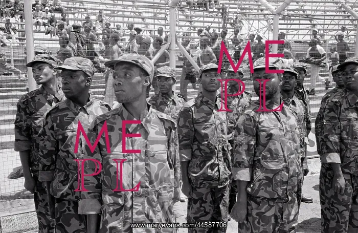 : Eyes right!. Soldiers in formation at the ANC : Eyes right!. Soldiers in formation at the ANC