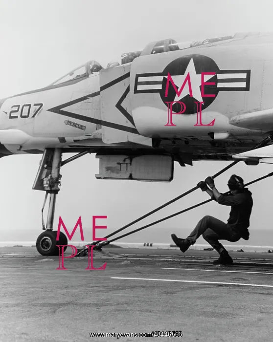 : An F-4B Phantom II fighter plane is readied : An F-4B Phantom II fighter plane is readied