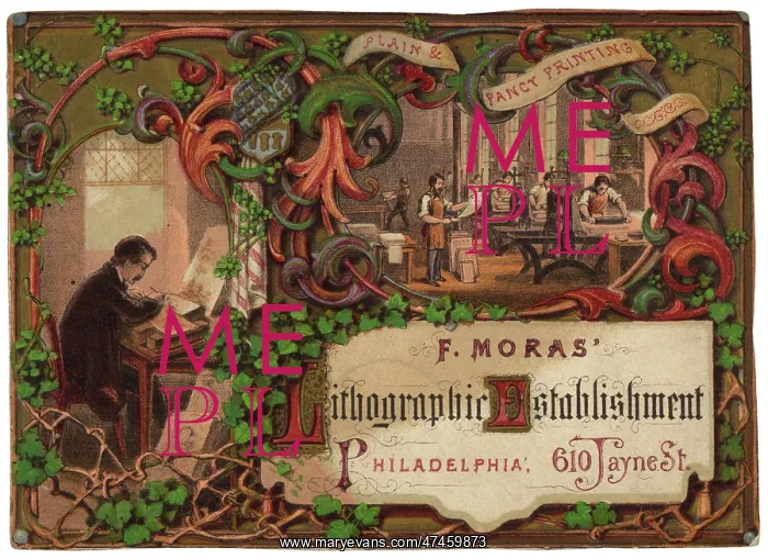 : F. Moras Lithographic Establishment, Philadelphia, 610 Jayn : F. Moras Lithographic Establishment, Philadelphia, 610 Jayn