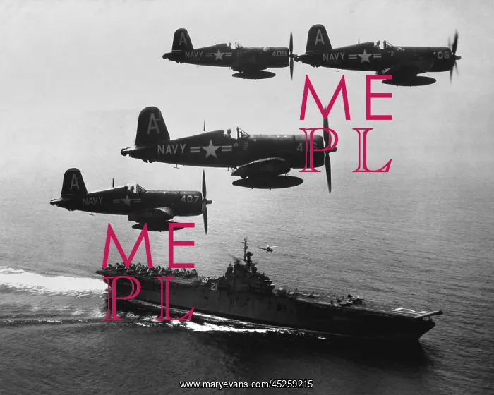 : F4U's (Corsairs) returning from a combat mission : F4U's (Corsairs) returning from a combat mission