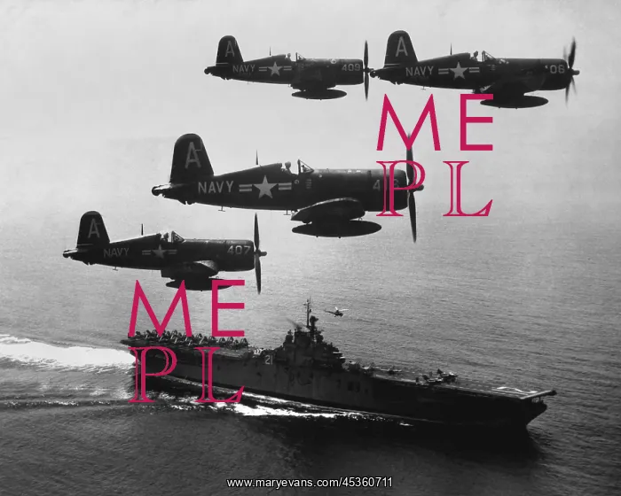 : F4U's (Corsairs) returning from a combat mission : F4U's (Corsairs) returning from a combat mission
