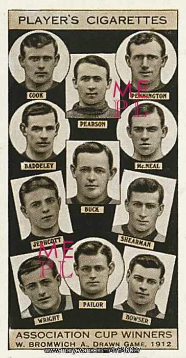 : FA Cup finalists - West Bromwich Albion, 1912, drawn game : FA Cup finalists - West Bromwich Albion, 1912, drawn game
