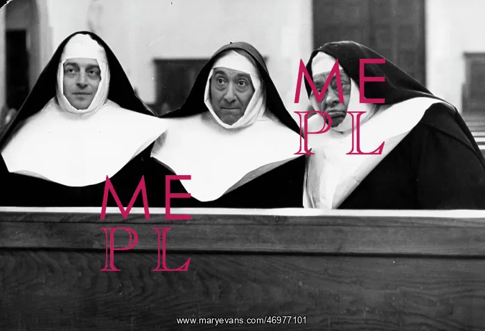 : Fabrizi dressed as a nun : Fabrizi dressed as a nun