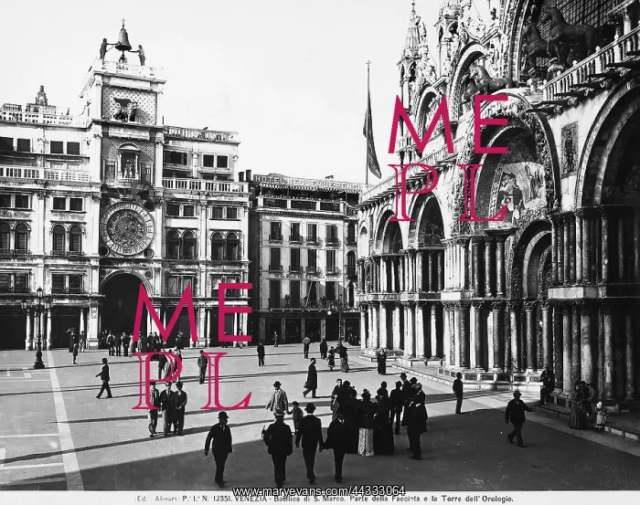 : Italy. Facade of the Basilica of Saint Mark's and Clock Tower in Venice : Italy. Facade of the Basilica of Saint Mark's and Clock Tower in Venice
