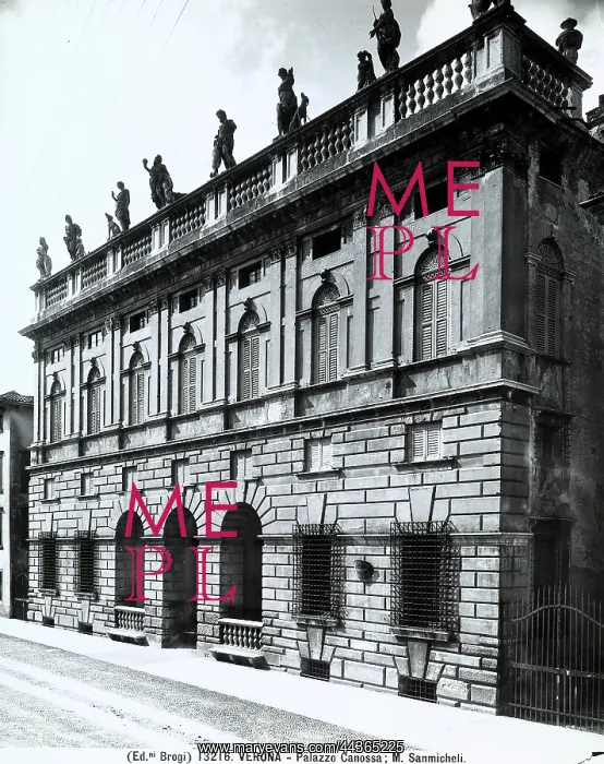 : The facade of the Canossa Palace in Verona : The facade of the Canossa Palace in Verona