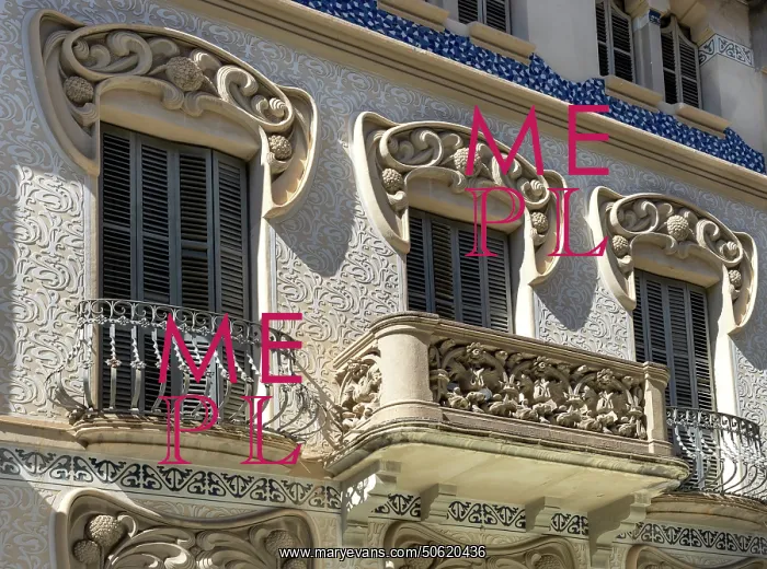 : Facade, Casa Antoni Carreras i Robert, Sitges, Catalonia : Facade, Casa Antoni Carreras i Robert, Sitges, Catalonia