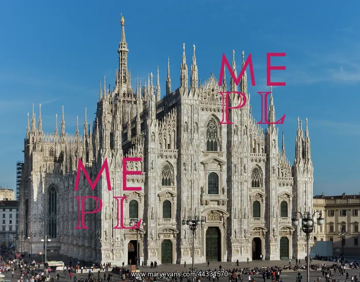 : The facade of Milan Cathedral : The facade of Milan Cathedral