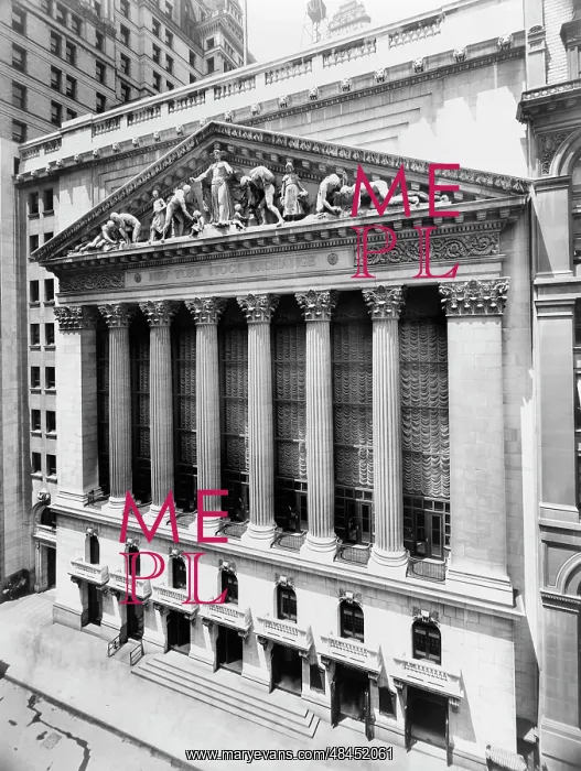  : The facade of the New York Stock Exchange, dated 1908
