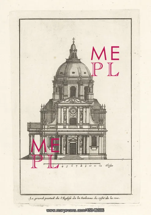 : The front facade of the Sorbonne Chapel, Paris : The front facade of the Sorbonne Chapel, Paris