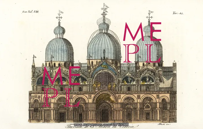 : Facade of St. Mark's Basilica, Venice, 1823 : Facade of St. Mark's Basilica, Venice, 1823
