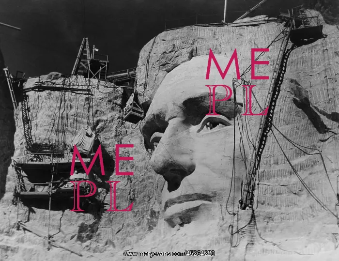 : Face of Abraham Lincoln under construction on : Face of Abraham Lincoln under construction on