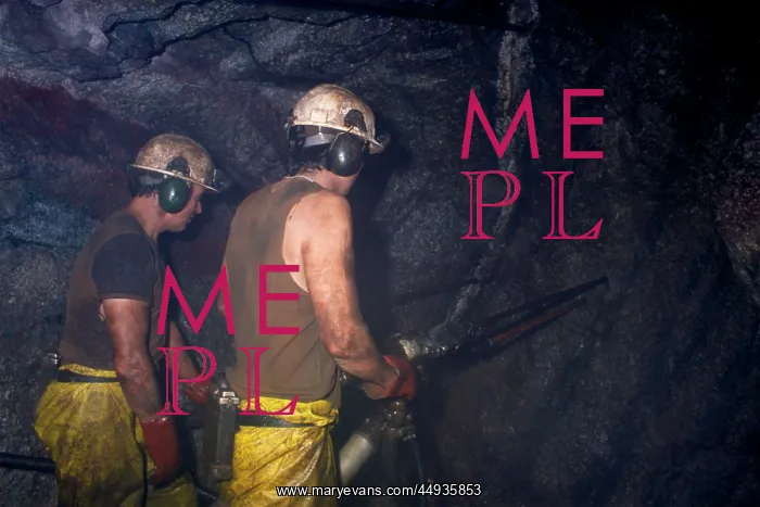 : Face workers in a tin mine, Cornwall : Face workers in a tin mine, Cornwall