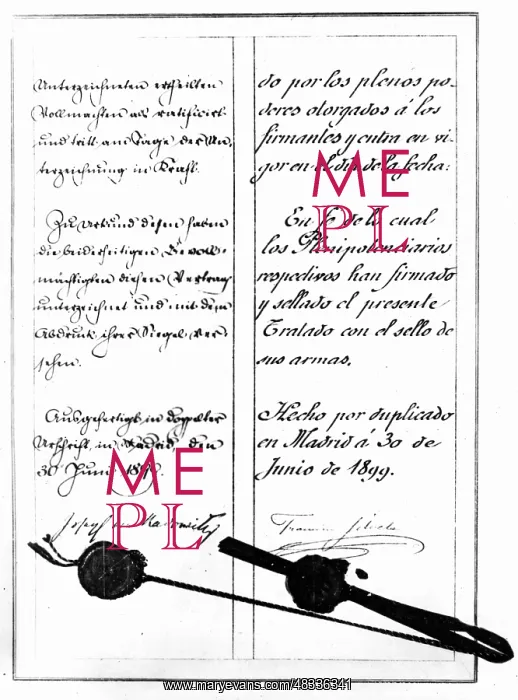: Facsimile of the agreement between Spain and : Facsimile of the agreement between Spain and
