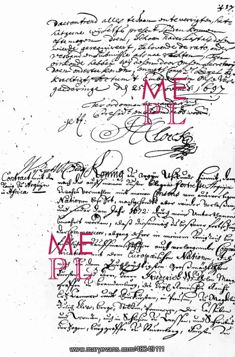 : Facsimile of a contract between Brandenburg and Guinea, 1697 : Facsimile of a contract between Brandenburg and Guinea, 1697