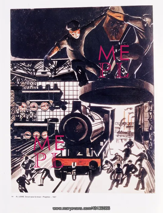: At the Factory, 1927 by Alexander Deineka..Engine : At the Factory, 1927 by Alexander Deineka..Engine