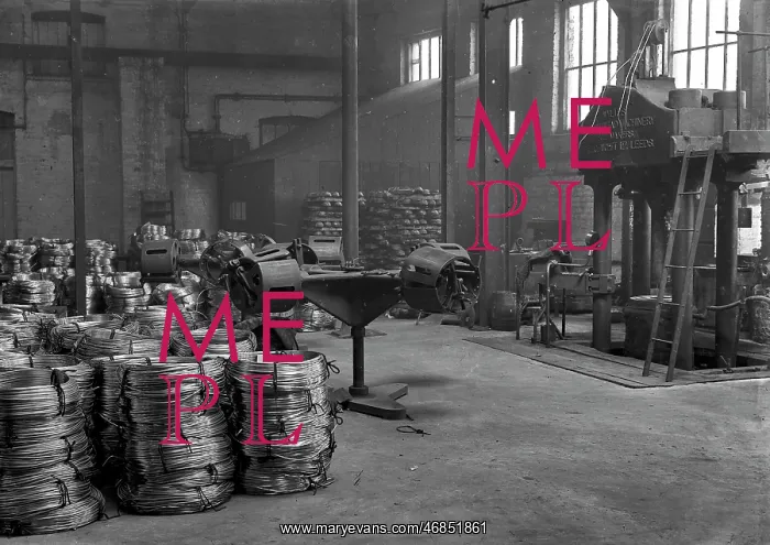 : Factory with coiled wire - WW1 : Factory with coiled wire - WW1