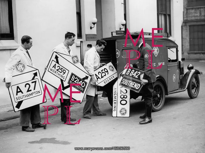 : Factory of road signs in England : Factory of road signs in England