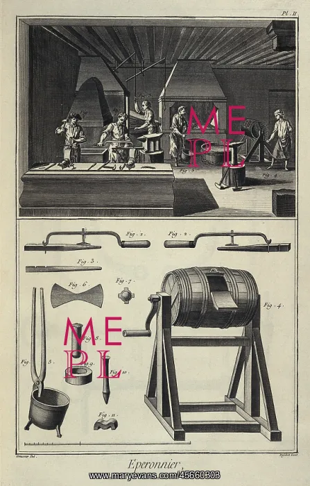 : Factory of spurs. Plate 2 for article Eperonnier : Factory of spurs. Plate 2 for article Eperonnier