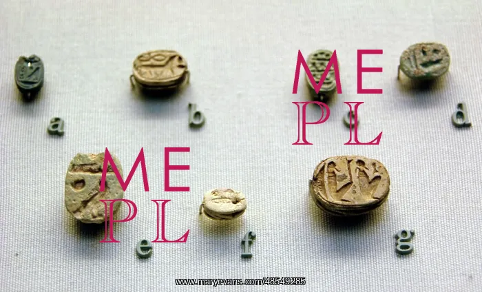 : Faience scarabs. 7th-6th centuries BC. From Isis Tomb, Italy : Faience scarabs. 7th-6th centuries BC. From Isis Tomb, Italy