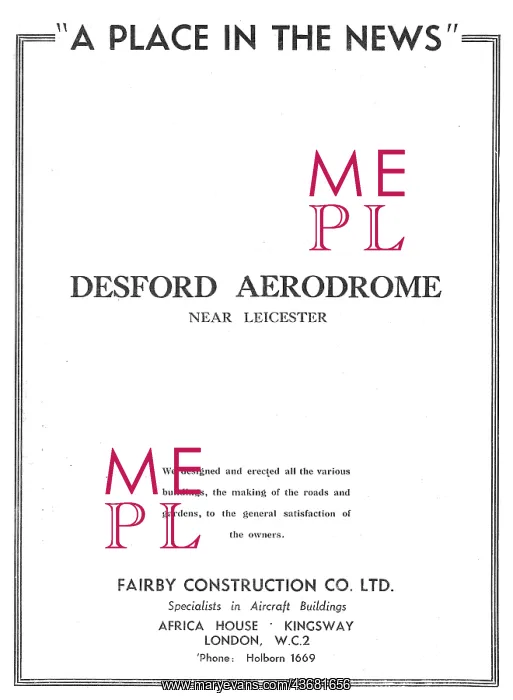 : Fairby Construction Co Ltd : Desford Aerodrome : Fairby Construction Co Ltd : Desford Aerodrome