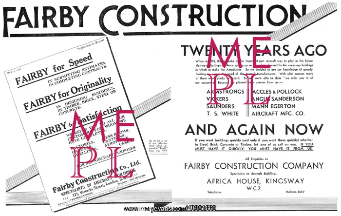 : Fairby Construction Co Ltd : Vickers : : Fairby Construction Co Ltd : Vickers :
