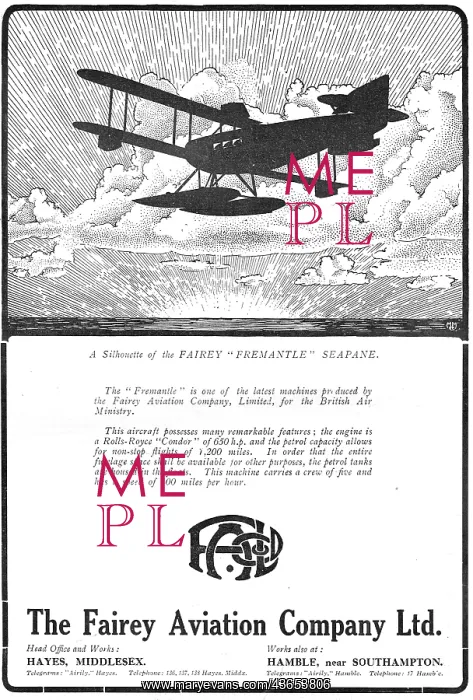 : Fairey Freemantle Seaplane. (Seapane) : Fairey Freemantle Seaplane. (Seapane)