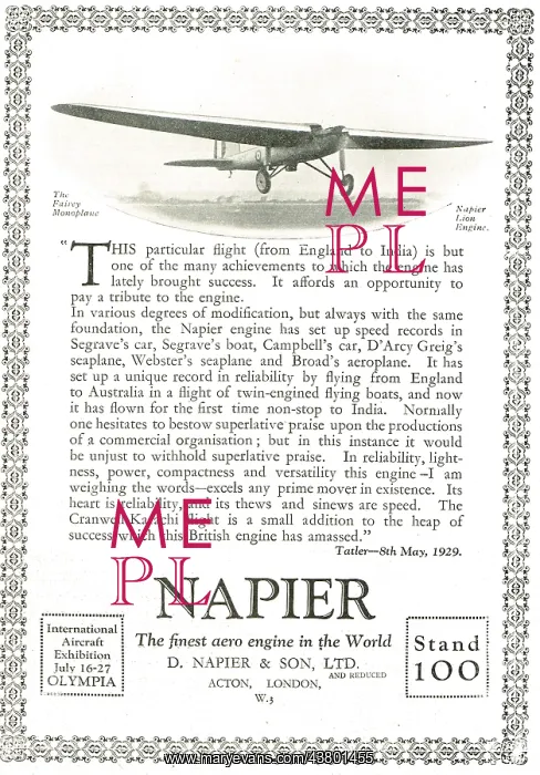 : Fairey-Napier Long Range Monoplane : Fairey-Napier Long Range Monoplane
