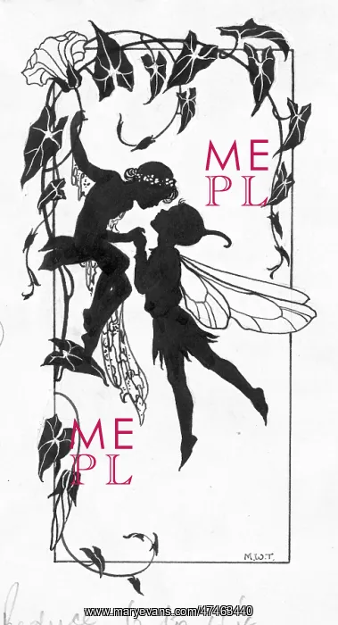  : Fairies. The Kiss - two fairies - silhouette
