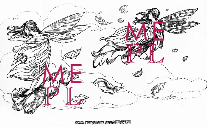 : Two fairies with autumn leaves : Two fairies with autumn leaves