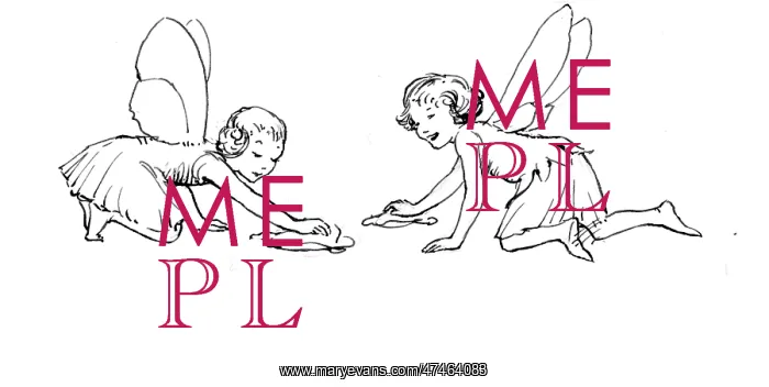 : Two fairies cleaning floor : Two fairies cleaning floor