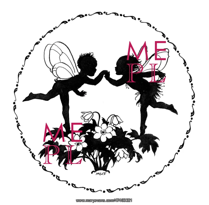 : Two fairies dancing on flowers : Two fairies dancing on flowers