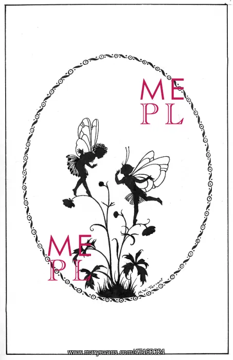 : Two fairies gossiping on flowers : Two fairies gossiping on flowers