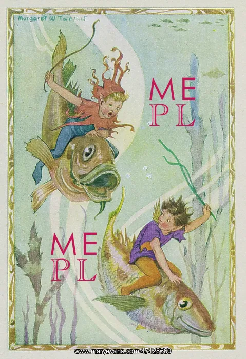 : Fairies riding fish : Fairies riding fish