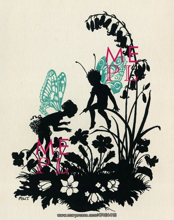: Two fairies with spring flowers : Two fairies with spring flowers